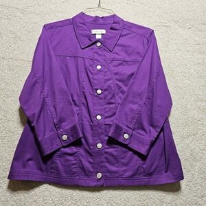 Christopher  & Banks‎ Womens Purple Jacket. Size XL Vintage Jean Jacket Cut